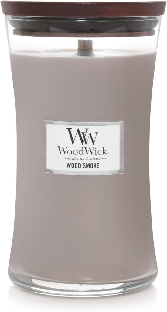 WoodWick Large Hourglass Scented Candle | Wood Smoke | with Crackling Wick