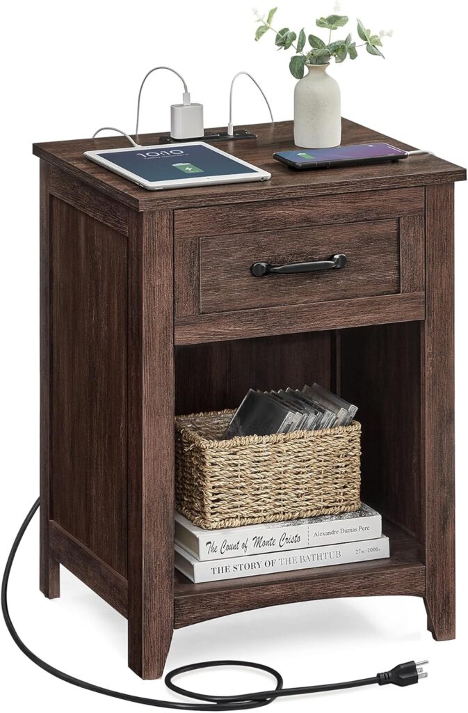 VASAGLE Farmhouse Nightstand